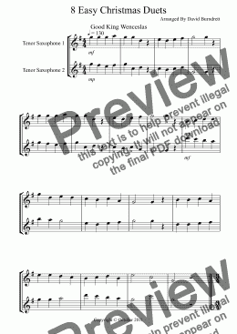 page one of 8 Easy Christmas Duets for Tenor Saxophone