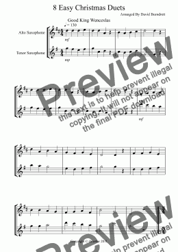 page one of 8 Easy Christmas Duets for Alto And Tenor Saxophone