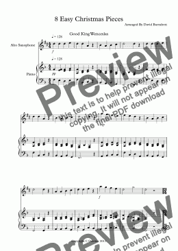 page one of 8 Easy Christmas Pieces for Alto Saxophone And Piano