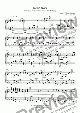 page one of To the Work - Solo Piano