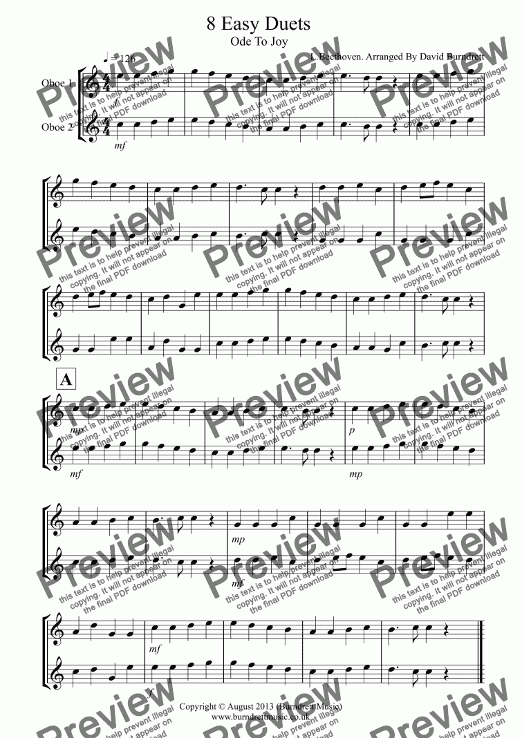 page one of 8 Duets for Oboe