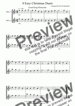 page one of 8 Easy Christmas Duets for Oboe