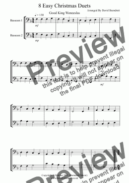 page one of 8 Easy Christmas Duets for Bassoon