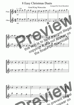 page one of 8 Easy Christmas Duets for Flute And Oboe