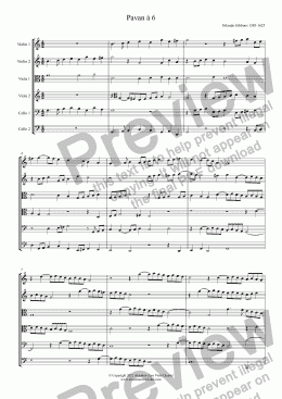 page one of Gibbons - PAVAN & GALLIARD á 6 - for string sextet
