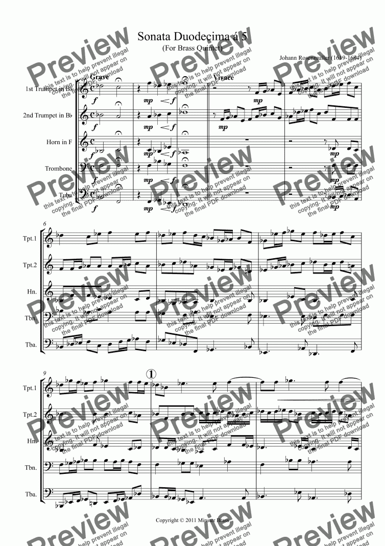 page one of Sonata Duodecima á 5
