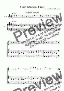 page one of 8 Easy Christmas Pieces for Flute And Piano