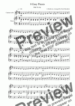 page one of 8 Easy Pieces for Clarinet And Piano