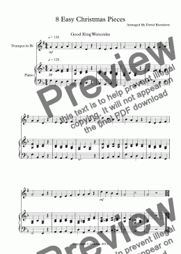 page one of 8 Easy Christmas Pieces for Trumpet and Piano