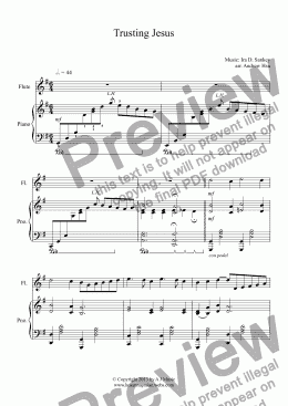 page one of Trusting Jesus - Flute