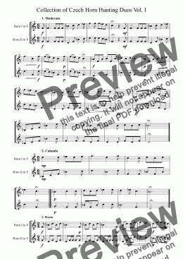 page one of Collection of Czech Horn Hunting Duos Vol. I