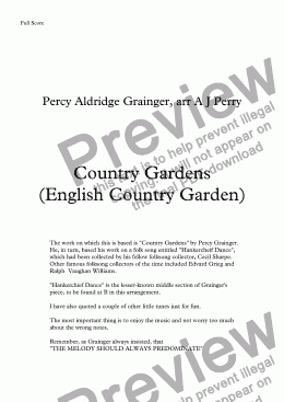 page one of Country Gardens (English Country Garden)