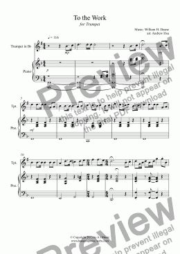 page one of To the Work - Trumpet
