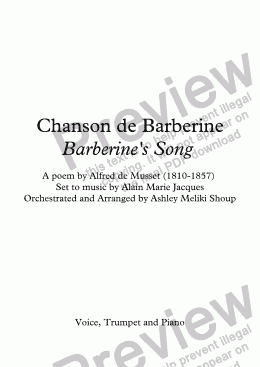 page one of Chanson de Barberine (A. Jacques / Musset) bilingual