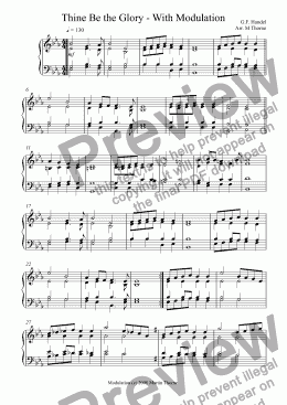 page one of Thine Be the Glory - With Modulation
