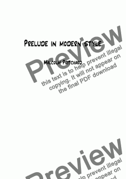 page one of Prelude in Modern Style