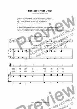 page one of The Schoolroom Ghost - the music