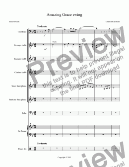 page one of Amazing Grace swing