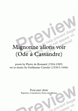 page one of Ode à Cassandre (G. Costeley / P. de Ronsard)