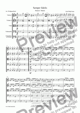 page one of Semper fidelis. March (For Strings)