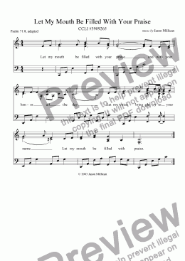 page one of Let My Mouth Be Filled With Praise (Chorus)