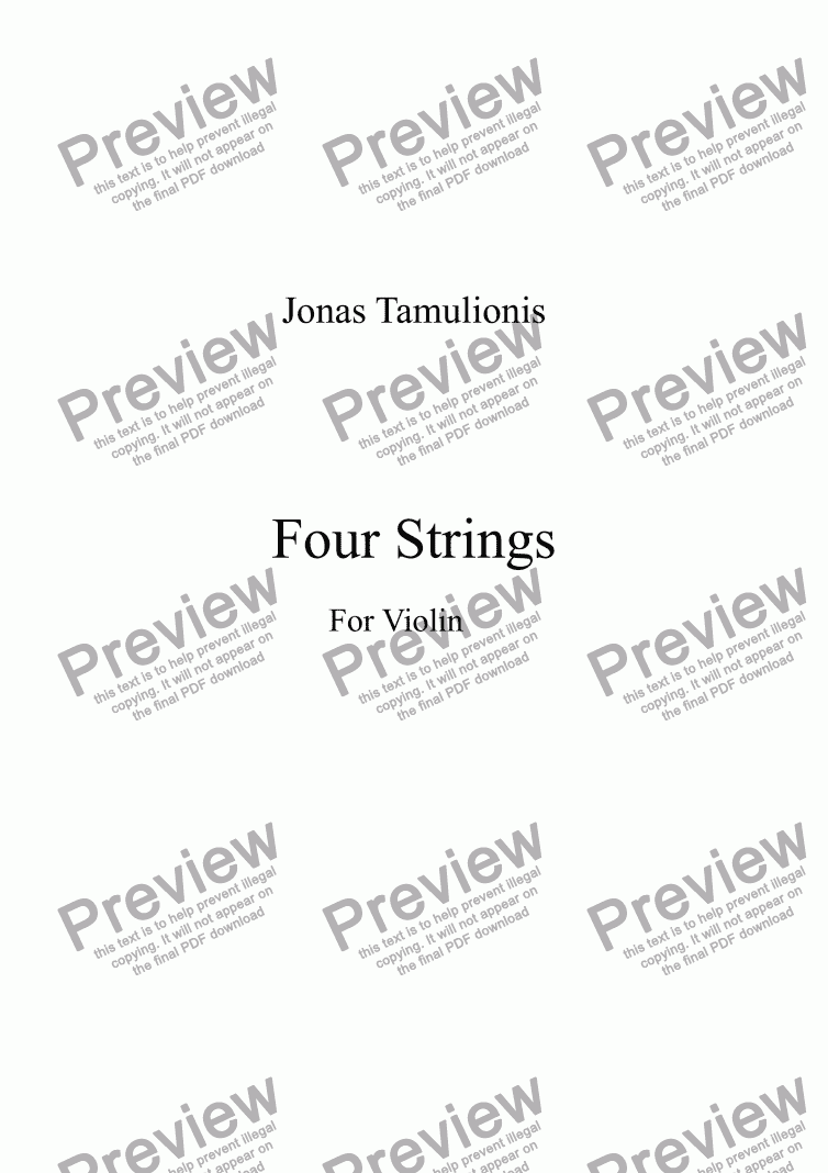 page one of Four Strings