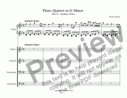 page one of Piano Quintet in G Minor