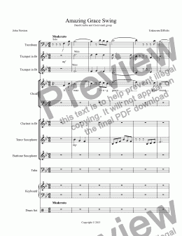 page one of Amazing Grace Swing
