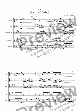 page one of Bach: Orchestral Suite No.3 in D (BWV 1068): 2. Air (Air on a G String)