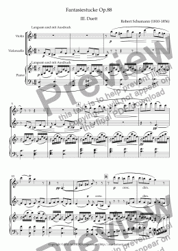 page one of Fantasiestucke Op.88 III Duett