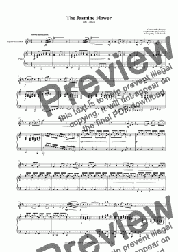 page one of Jasmine Flower (The) for Bb Soprano/Soprillo & Piano