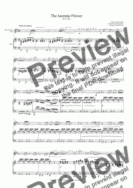 page one of Jasmine Flower (The) for Bb Bass Clarinet & Piano