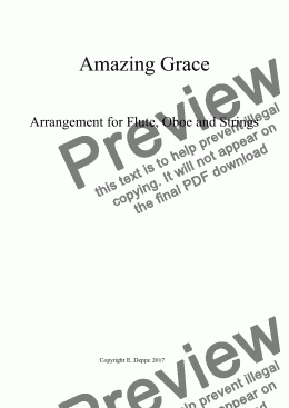 page one of Amazing Grace for Flute, Oboe and Strings