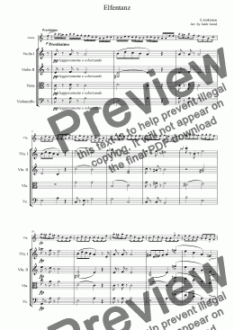 page one of Jenkinson: Elfentanz for violin and string orchestra