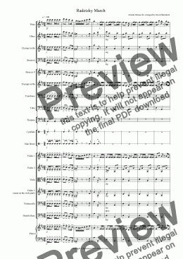 page one of Radetzky March for School Orchestra