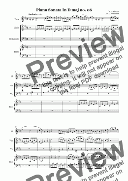 page one of Piano Sonata In D maj no. 06
