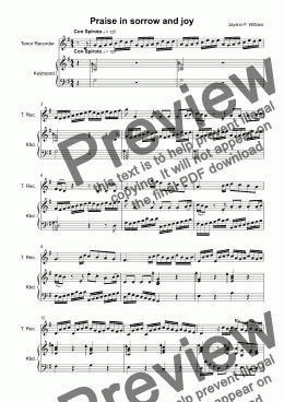 page one of Praise in sorrow and joy