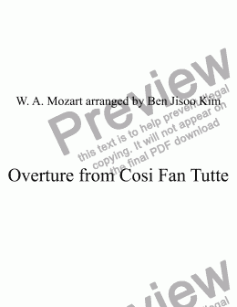 page one of Overture from Cosi Fan Tutte