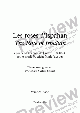 page one of Les roses d’Ispahan (A. Jacques / Leconte de Lisle) bilingual
