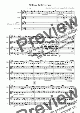 page one of William Tell Overture for String Trio