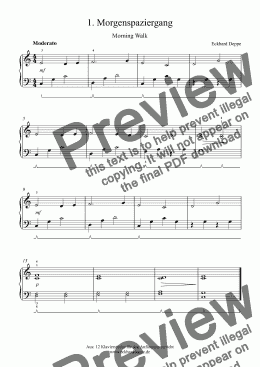 page one of 1. Morgenspaziergang (Piano Beginner)