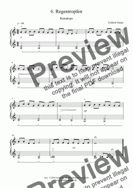 page one of 6. Regentropfen (Pop Piano)