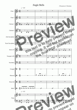 page one of Jingle Bells Plus! (arranged for training Christmas Jazz Wind Band)
