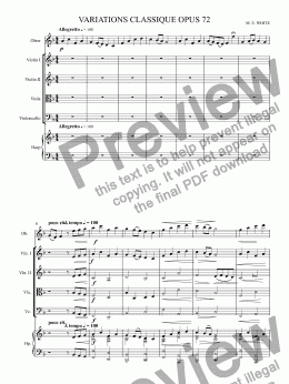page one of VARIATIONS CLASSIQUE OPUS 72