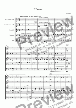 page one of Capriol Suite: 2.Pavane (brass quintet)