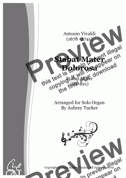 page one of Organ: Stabat Mater Dolorosa (RV 621) - Antonio Vivaldi