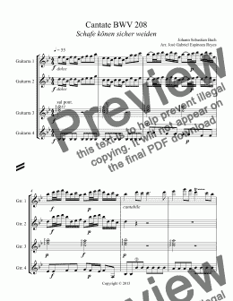 page one of Cantate BWV 208  Schafe könen sicher weiden