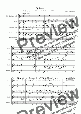 page one of Quintett f.Soloklarinette-Flöte-Klarinetten