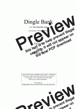 page one of Dingle Bank (Soprano, Clarinet and Piano)