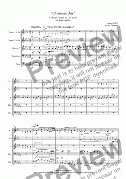 page one of Holst: Christmas Day (A Carol Medley) - brass quintet